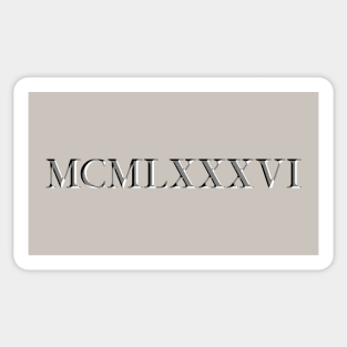 Roman Numeral 1986 Sticker